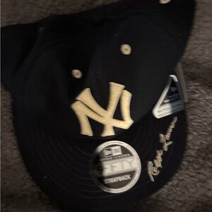 New Era Black Cap with Gold NY Logo
